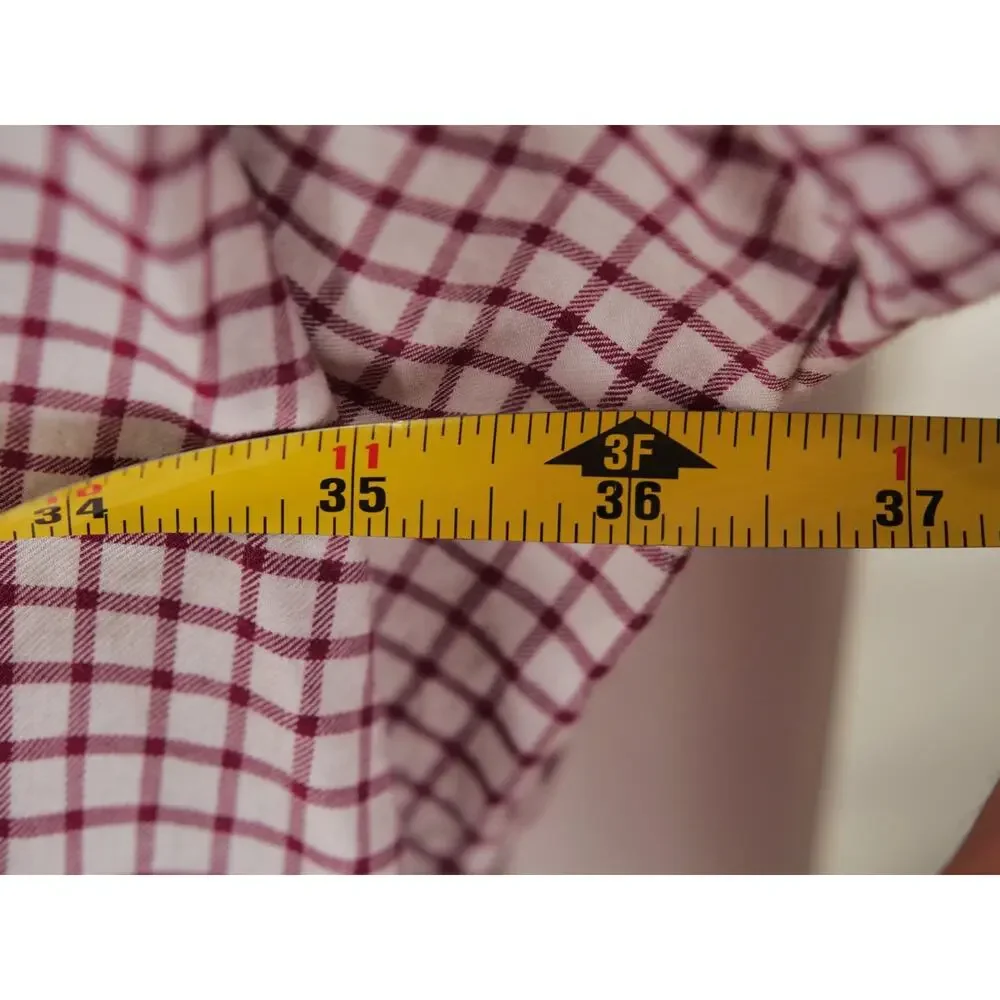 Polo Ralph Lauren Mens 6XB Red White Gingham Plaid Button Up Long Sleeve